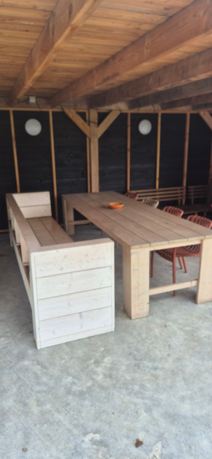 Mooie grote bank met tafel, Ophalen, Hout