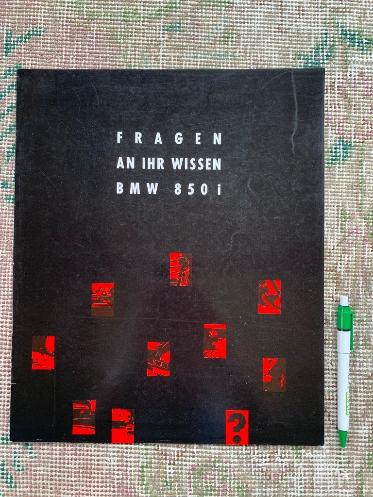 Intern: vragen en antwoorden brochure BMW 850i 1989, Ophalen of Verzenden, Zo goed als nieuw, BMW, BMW