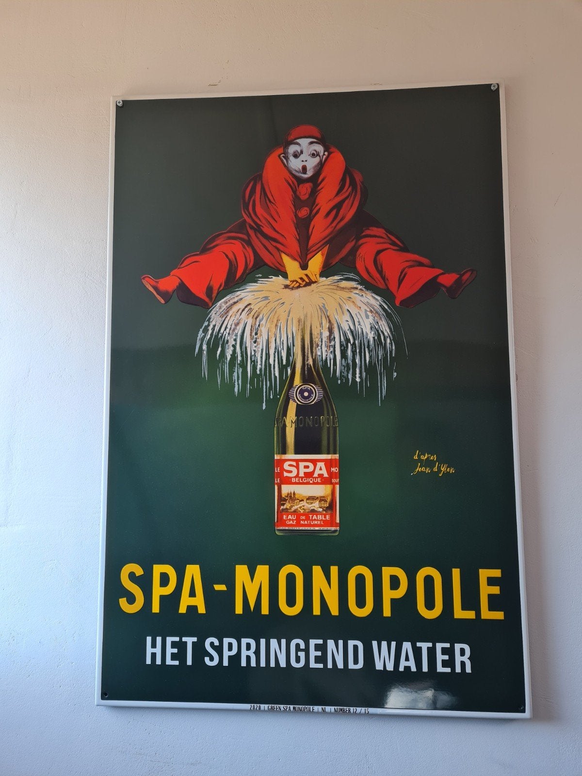 emaille bord Spa Orange gelimiteerd uitgebracht, Ophalen of Verzenden, Nieuw, Reclamebord