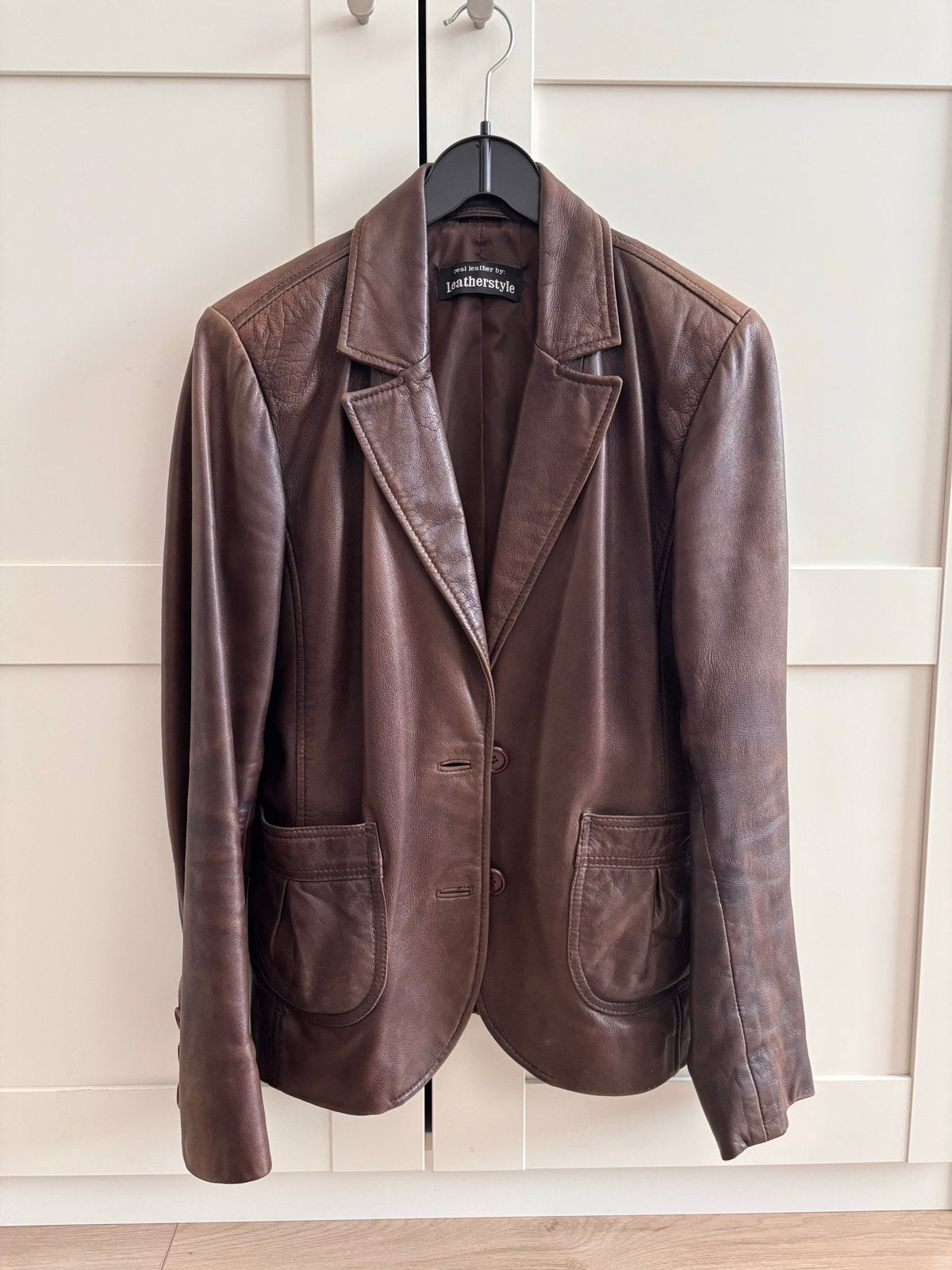 Bruin leren jasje van Leatherstyle, maat 38-40 (M), Bruin, Jasje, Gedragen, Ophalen