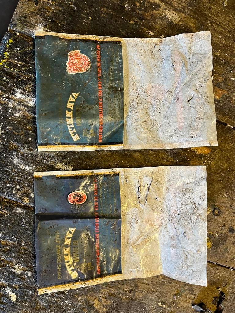 Oude verpakking van Van Nelle shag - Vintage tabaksverpakkin, Verzamelen, Ophalen of Verzenden, Gebruikt, Verpakking