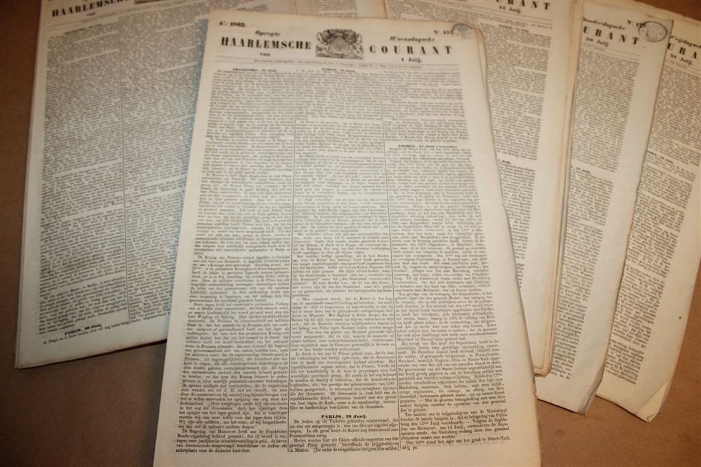Opregte Haarlemsche Courant Juli 1863 — Zeldzaam Compleet, Ophalen of Verzenden, Gelezen, Muziek, Film of Tv