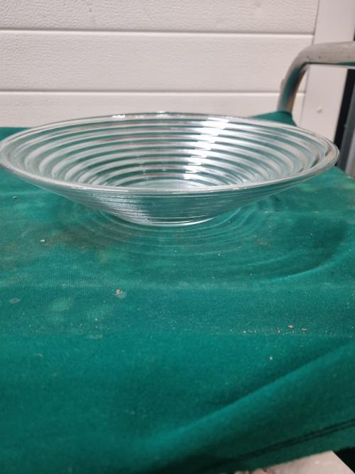 schaal geribbeld van glas, Ophalen of Verzenden, 'T Olde Gre-j, Info@toldegrej.nl, Endepoelstraat 20f Didam
