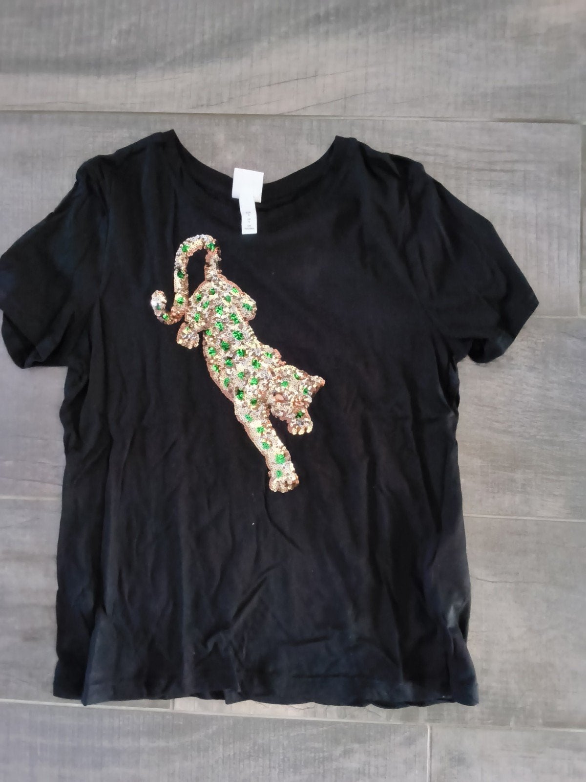 H&M T-shirt met pailletten - maat S, Kleding | Dames, H&M, Zwart, Ophalen of Verzenden, Zo goed als nieuw
