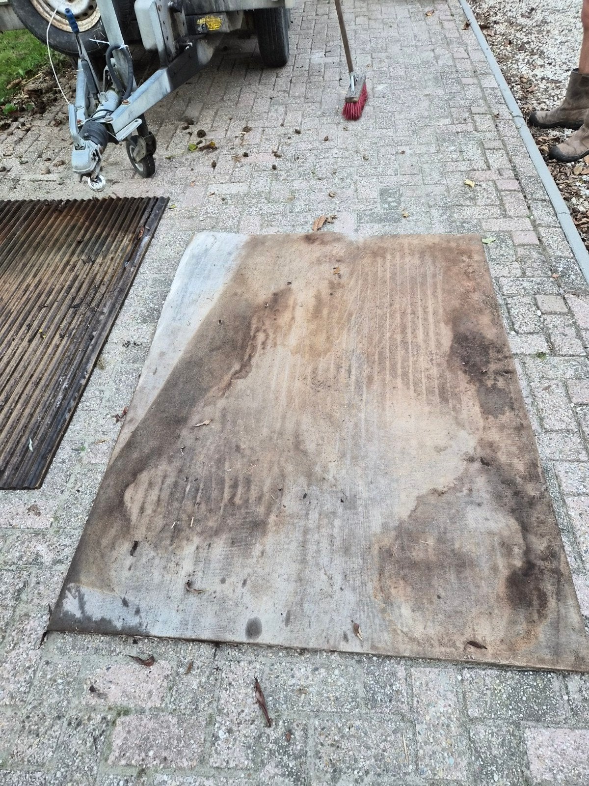 Rubber stalmatten, Ophalen, Gebruikt