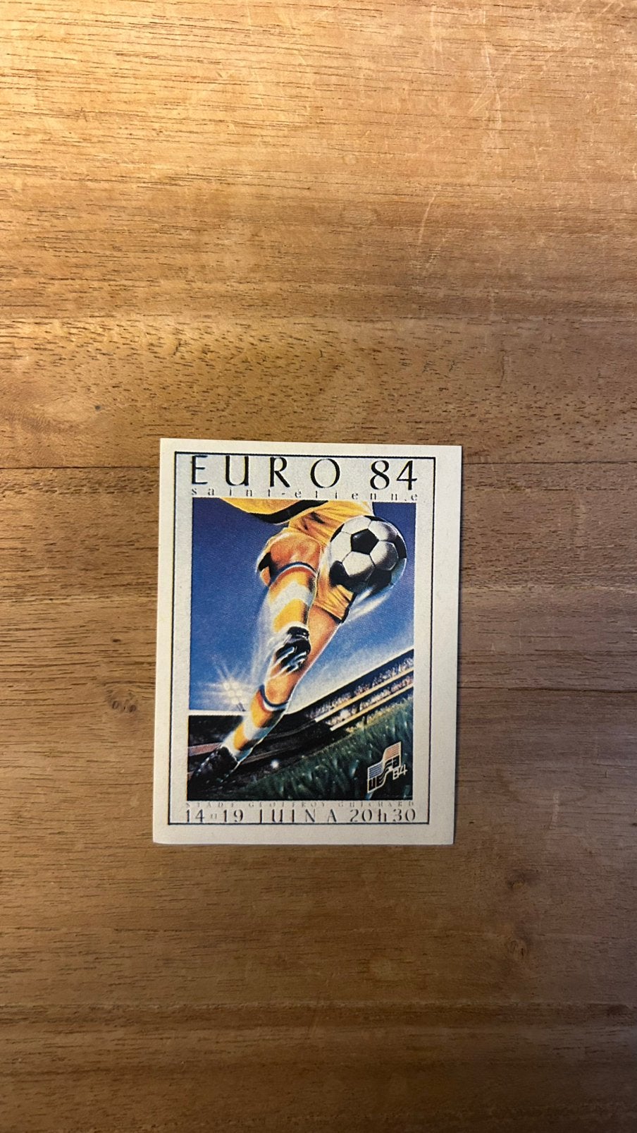 Panini Euro 84 plaatje Poster Saint-Etienne EK 84, Verzenden, Zo goed als nieuw, Sticker