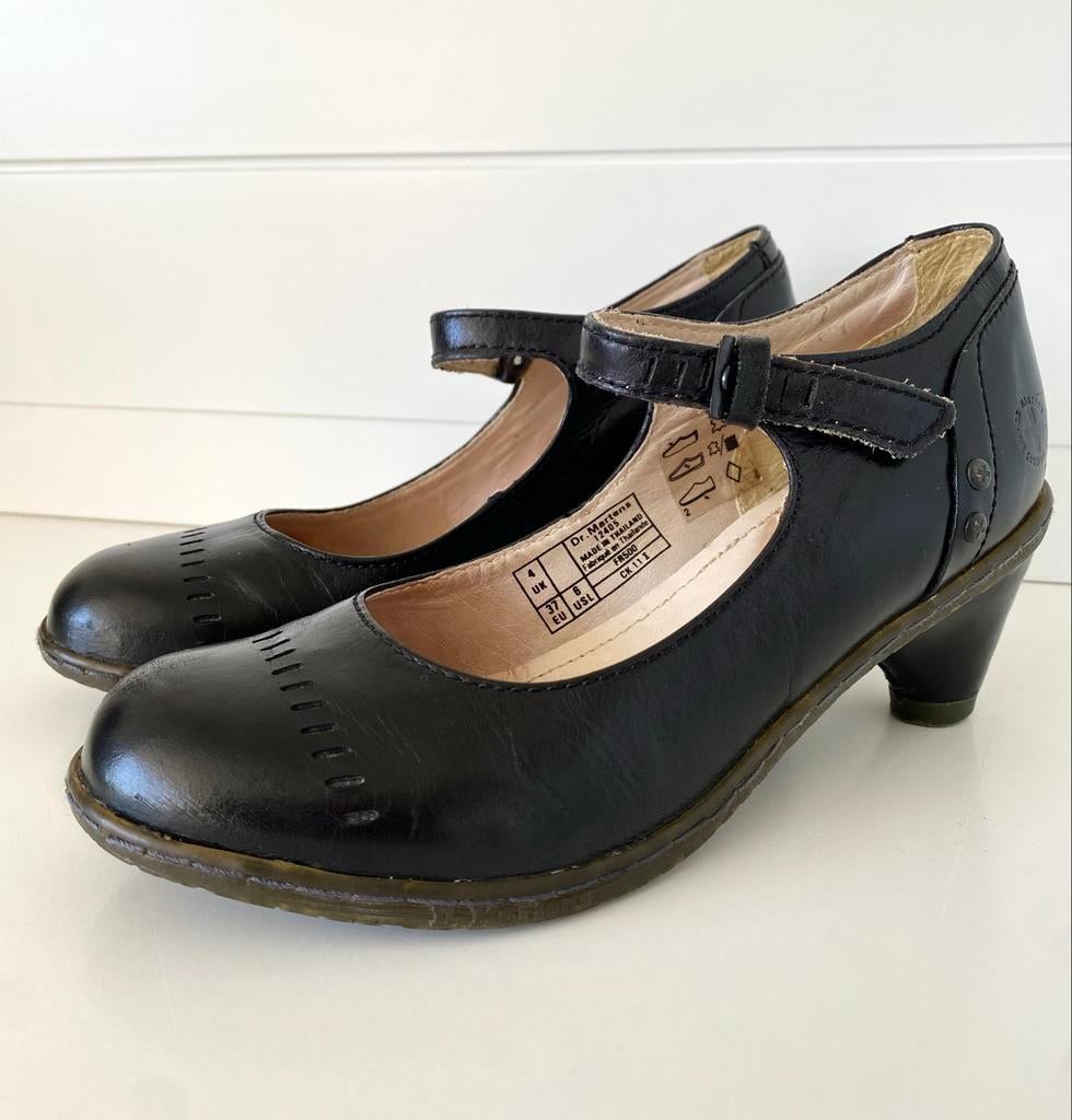 Dr. Martens Mary Jane schoenen met hak - Maat 37, Ophalen of Verzenden, Zo goed als nieuw, Zwart, Schoenen met hoge hakken