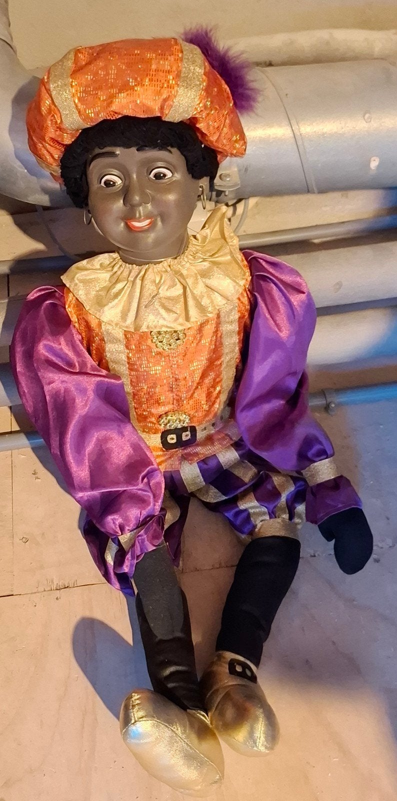 Uniek V&D Zwarte Piet etalagepop - uit collectie, Ophalen of Verzenden, Gebruikt