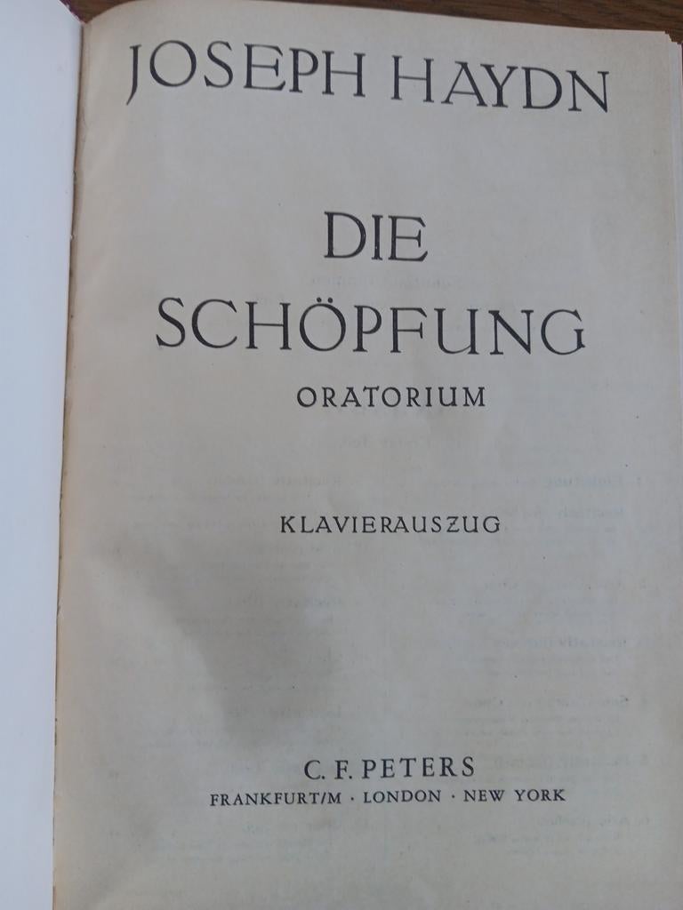 J. Haydn - Die Schöpfung Oratorium Klavierauszug, Ophalen of Verzenden, Gebruikt, Artiest of Componist, Klassiek