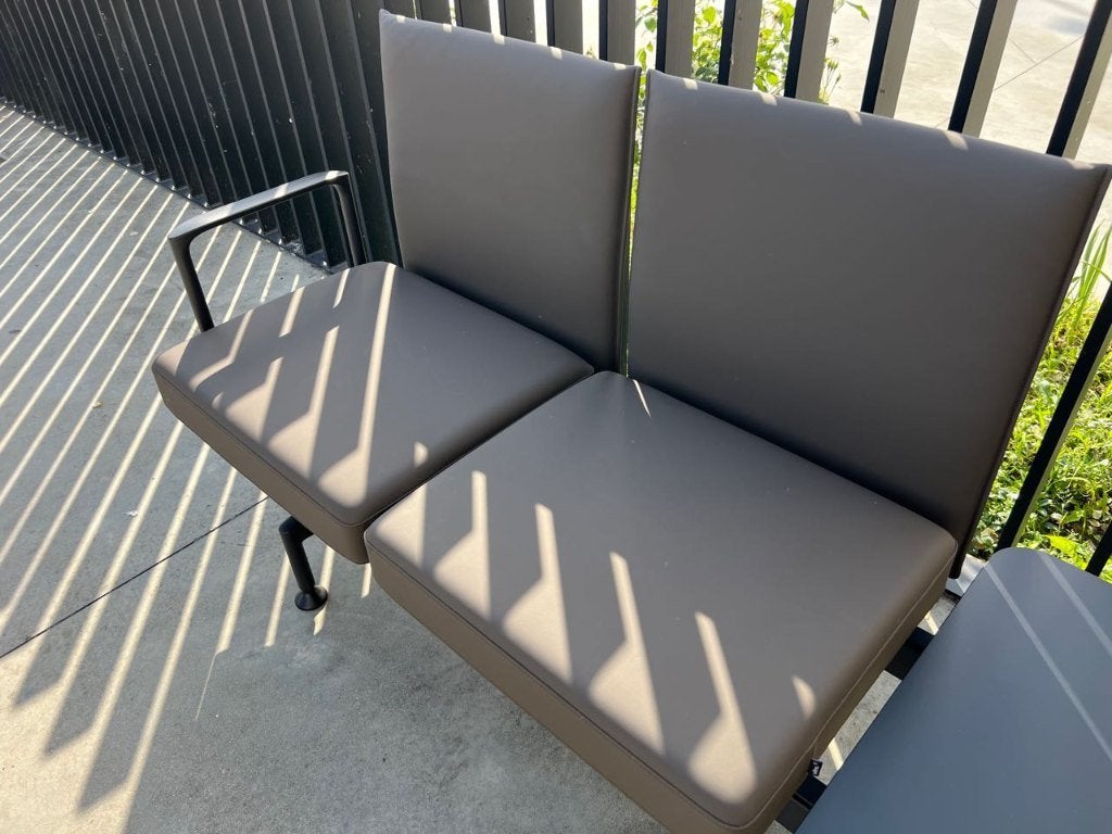Vitra soft wait lederen wachtbank, 2x, Verzenden, Zo goed als nieuw, Driepersoons, Minder dan 150 cm