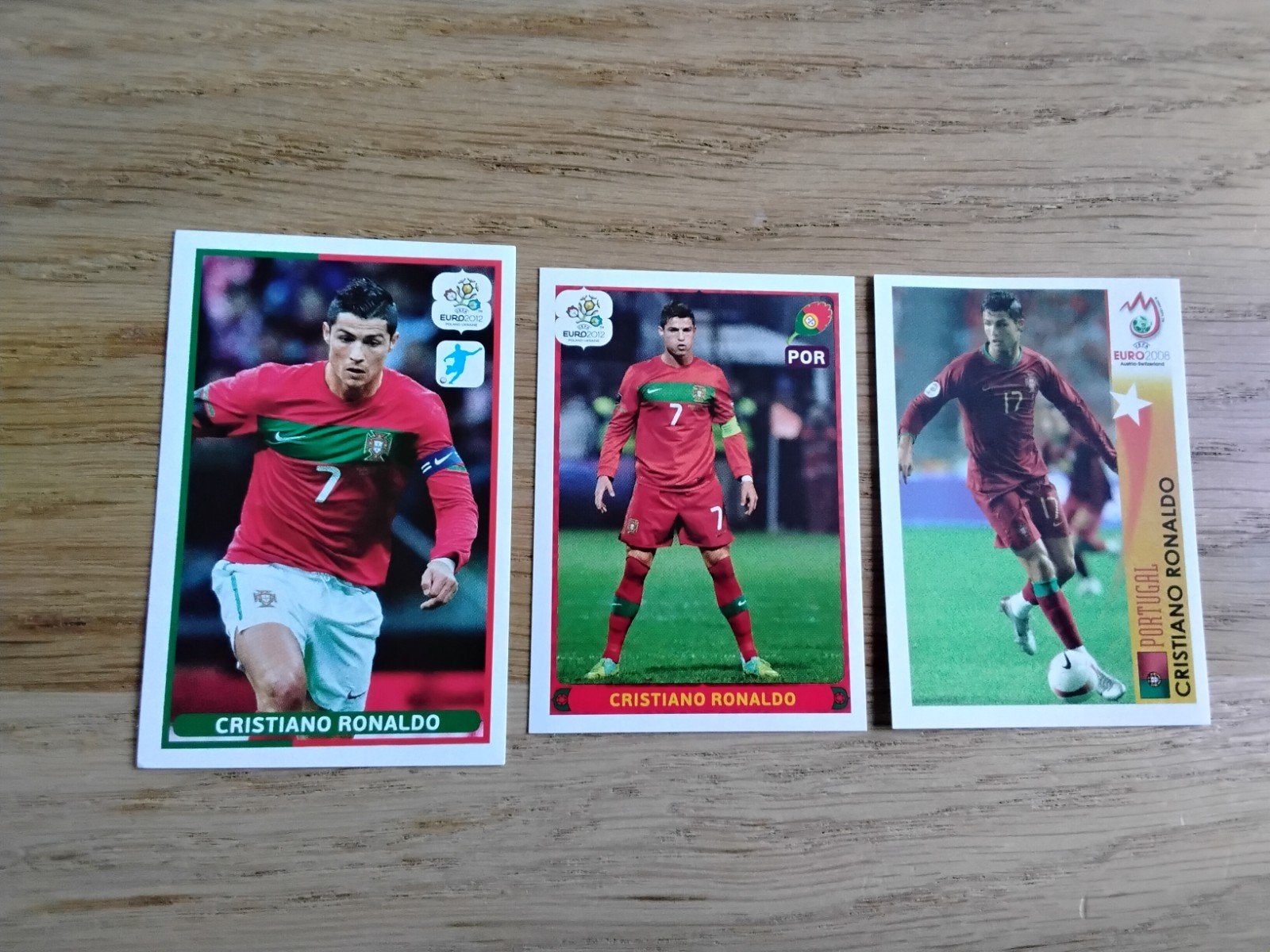 3 Panini Stickers Cristiano Ronaldo Euro 2008-2012, Ophalen of Verzenden, Zo goed als nieuw, Poster, Plaatje of Sticker