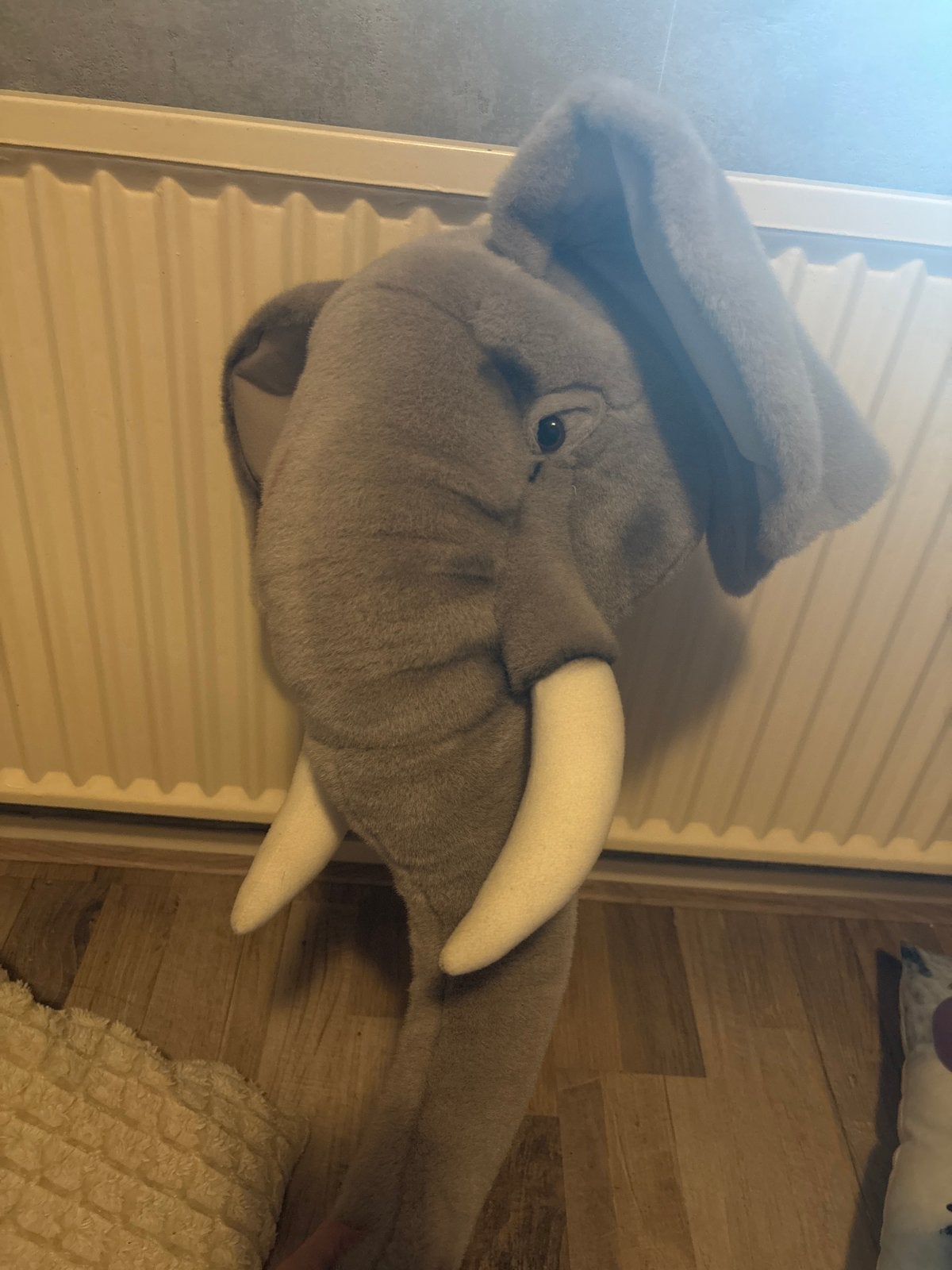 Dierenkoppen voor aan de muur - Olifant, Giraffe, Tijger, Le, Ophalen of Verzenden, Gebruikt, Meerkleurig, Textiel