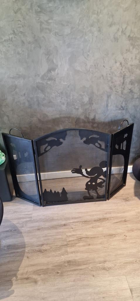 Uniek Disney Mickey Mouse haardscherm / vonkenscherm – 3-del, Ophalen of Verzenden, Gebruikt