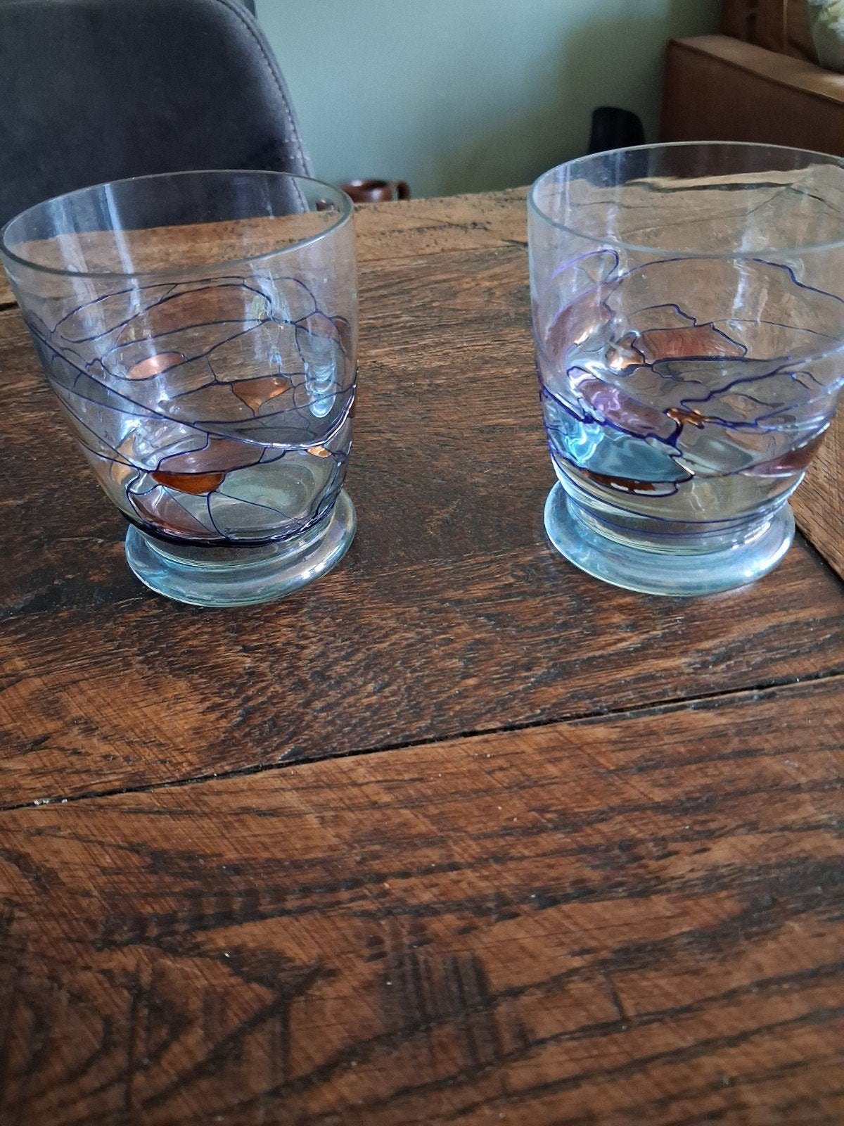 set van 2 Antieke Hongaarse  glzen, Ophalen of Verzenden, Zo goed als nieuw, Overige typen