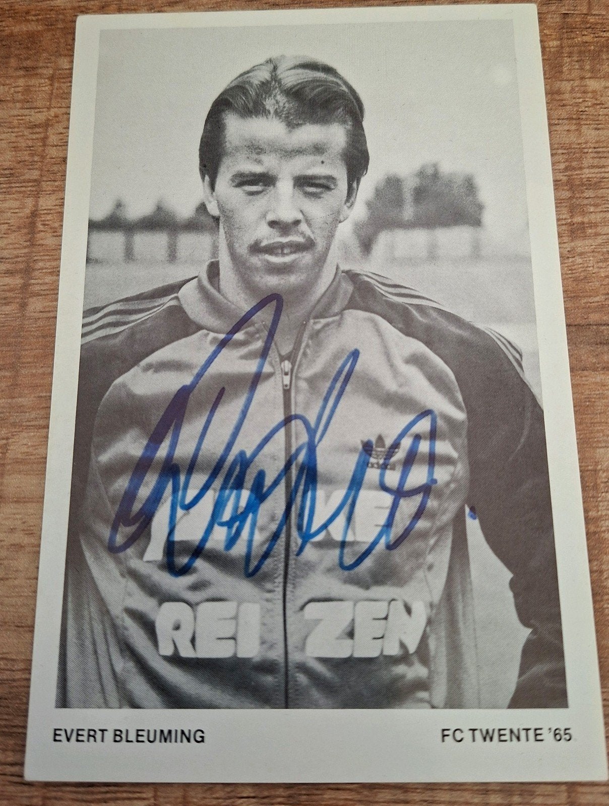 Gesigneerde spelerskaart Evert Bleuming 1981-1982 FC Twente, Ophalen of Verzenden, Zo goed als nieuw, F.C. Twente, Spelerskaart