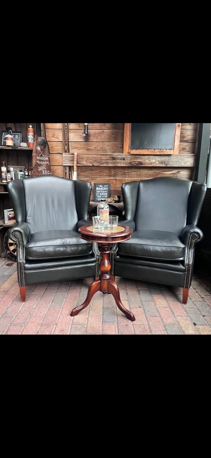 Set chesterfield Oorfauteuils als nieuw!!, Huis en Inrichting, Ophalen of Verzenden, Zo goed als nieuw, 75 tot 100 cm, Leer