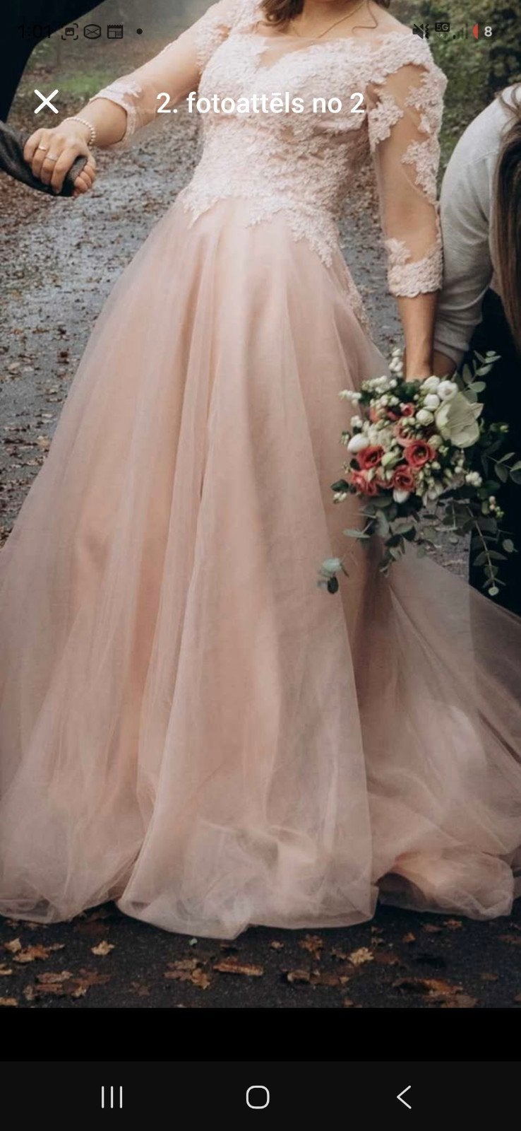 Prachtige oud roze galla- trouwjurk, maat 38-40, Ophalen, Zo goed als nieuw, Roze, Trouwjurk