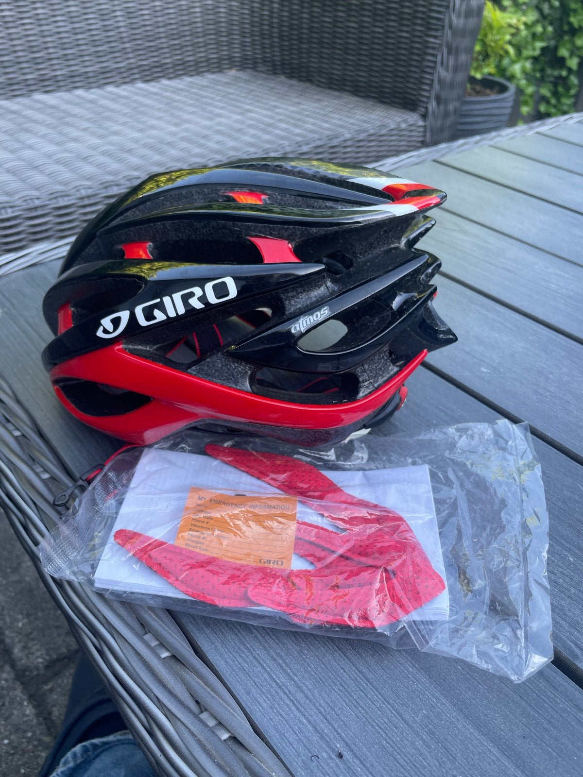 Giro Atmos fietshelm - Maat M - Zwart/Rood, Ophalen of Verzenden, Gebruikt, M, Heer of Dame