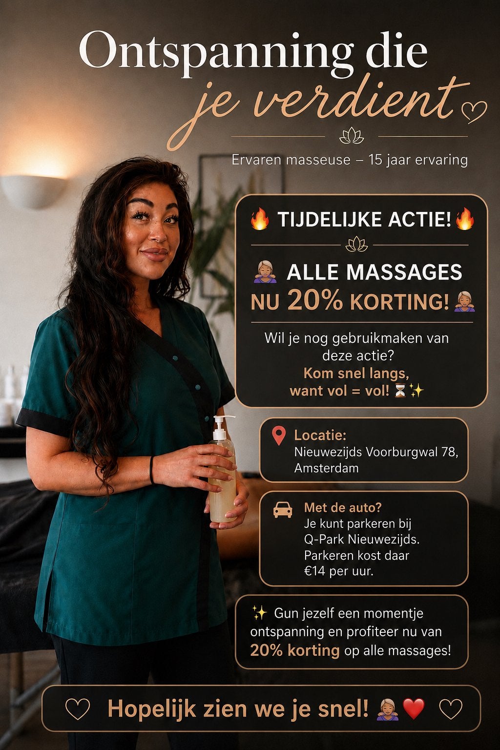 20% korting op massage behandelingen - 0628326616., Ophalen of Verzenden, Nieuw, Apparaat