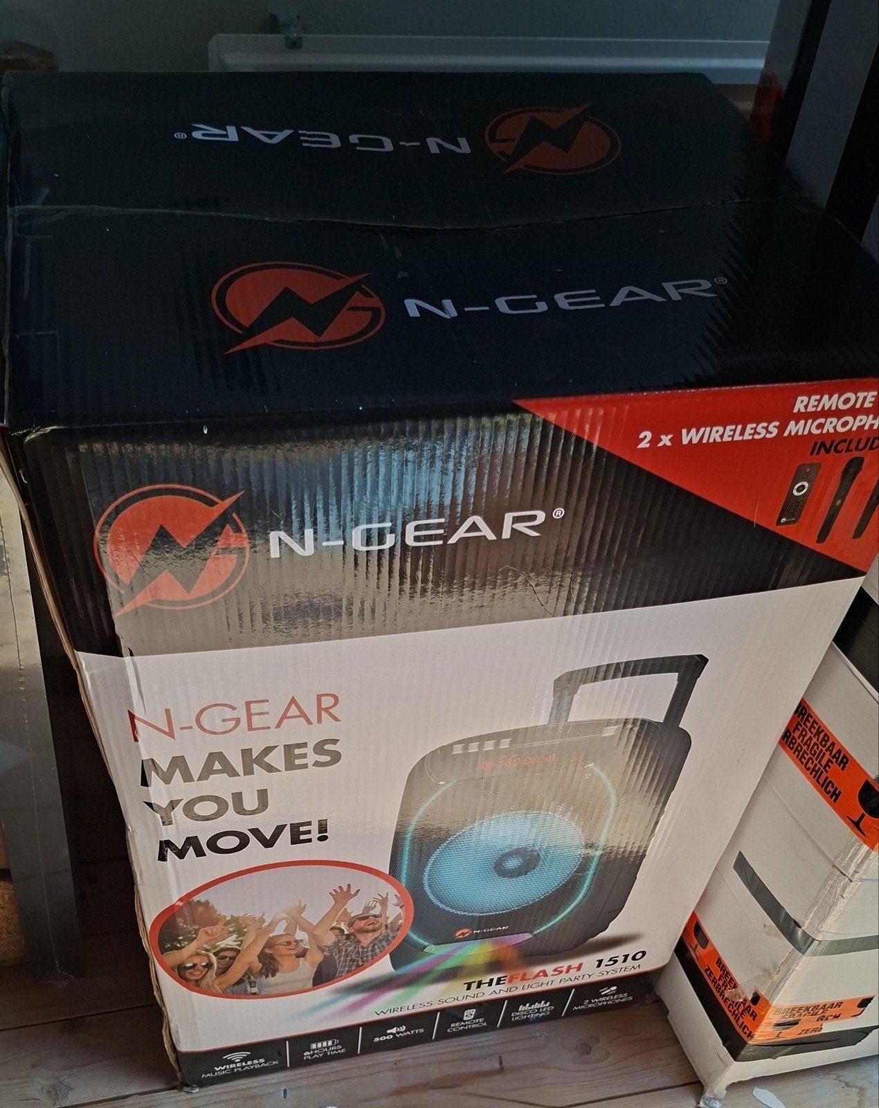 N-GEAR The Flash 1510 Party Speaker met Microfoons, Bluetooth, Party speaker, Nieuw, Ophalen of Verzenden