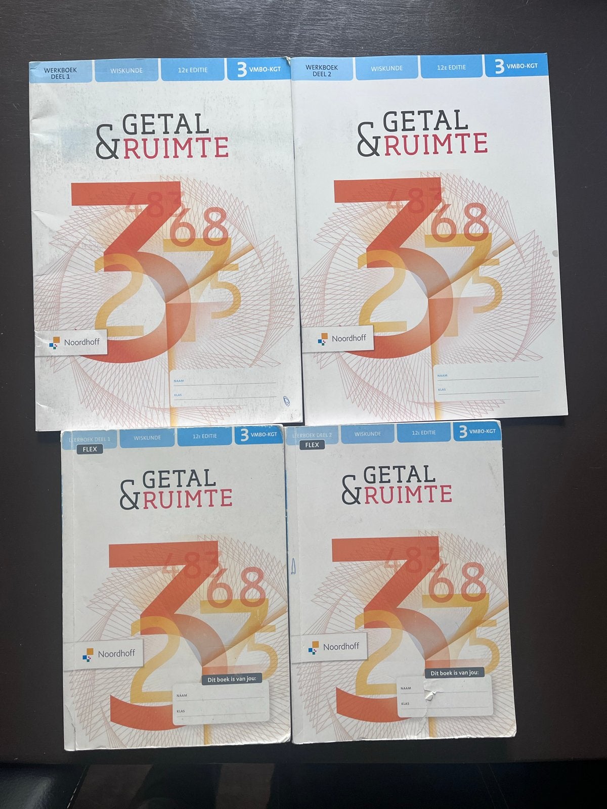 Getal & Ruimte Wiskunde 3 vmbo-kgt deel 1 & 2 + werkboeken, Ophalen of Verzenden, Gelezen, VMBO, Wiskunde A