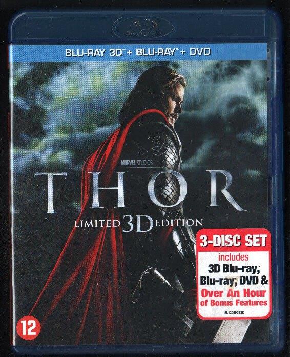 Thor 3D+2D+DVD 3-disc, MARVEL MCU. Blu-ray, Ophalen of Verzenden, Gebruikt, Science Fiction en Fantasy, Boxset