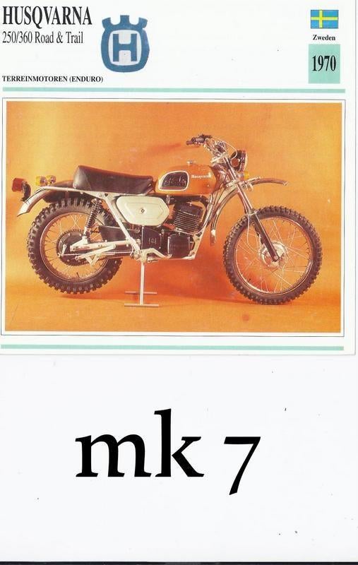 MK7 motorkaart husqvarna 250/360 road & trail, Ophalen of Verzenden, Zo goed als nieuw, Motoren