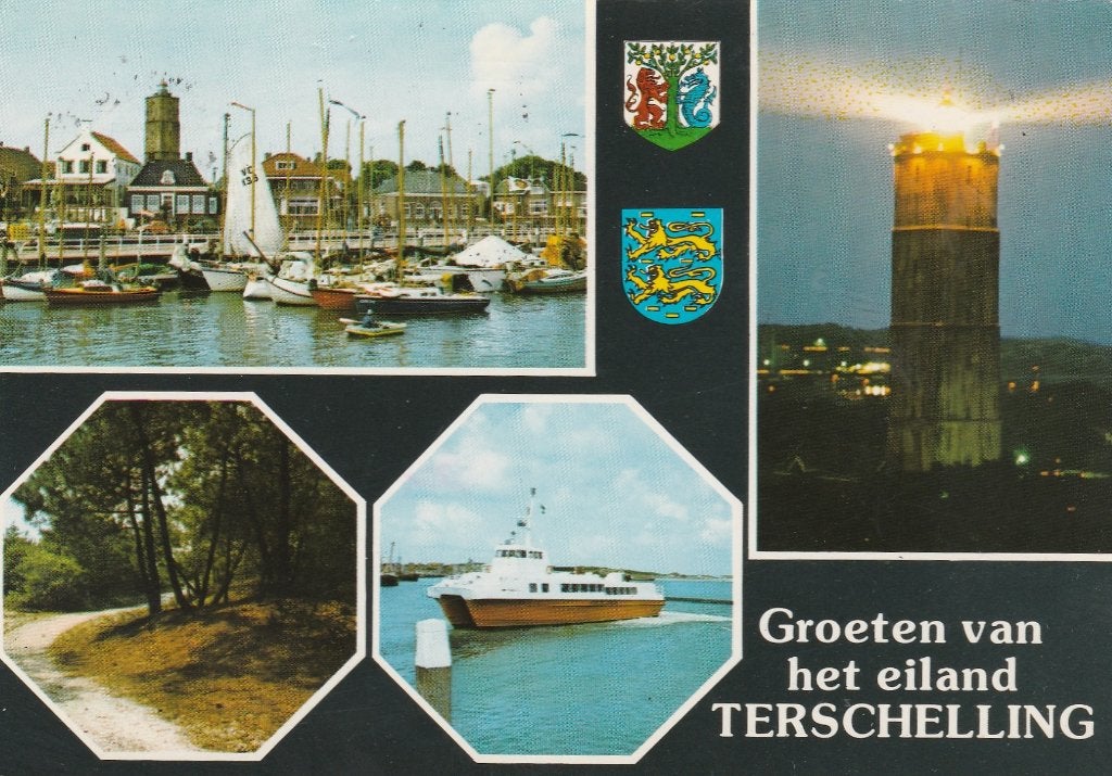 TERSCHELLING Haven Veerboot Brandaris Groeten, Verzenden, 1960 tot 1980, Gelopen, Waddeneilanden