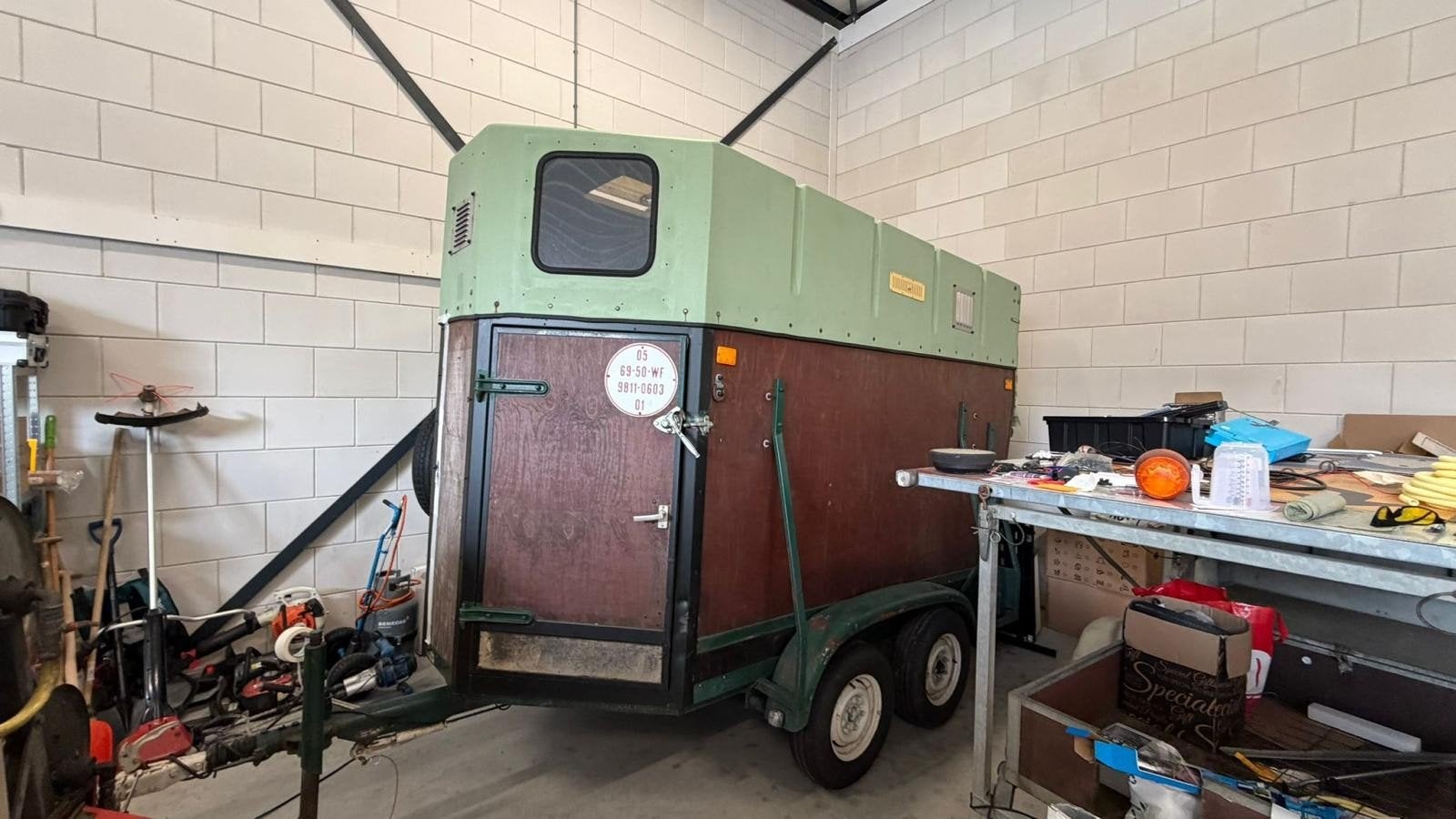 Robuuste veetrailer / aanhanger met huif, Ophalen of Verzenden, Gebruikt