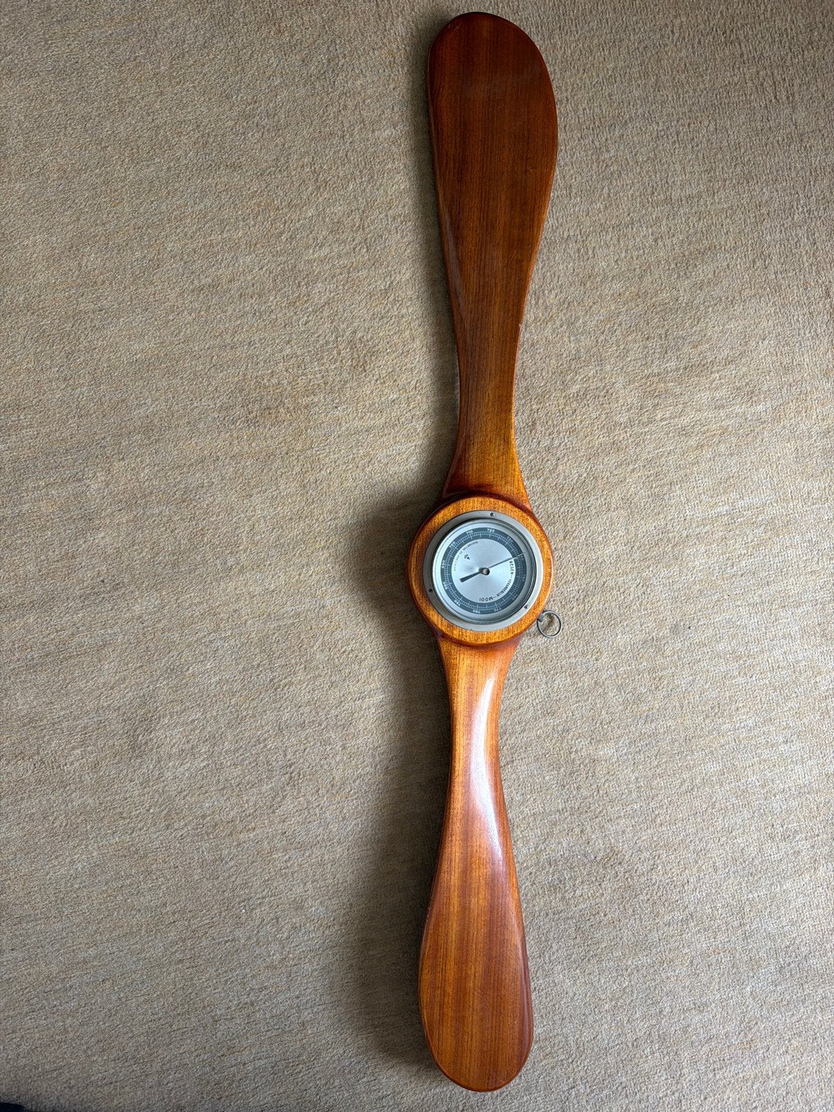 Vintage Barometer in Houten Vliegtuigpropeller, Audio, Tv en Foto, Ophalen of Verzenden, Gebruikt, Barometer
