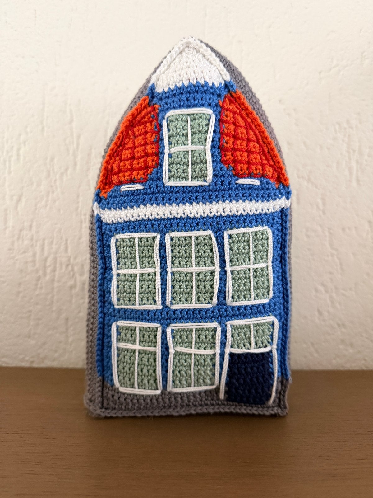 Gehaakt huisje - blauw, Ophalen of Verzenden, Nieuw, Blauw, Middelgroot (20 tot 80 cm)