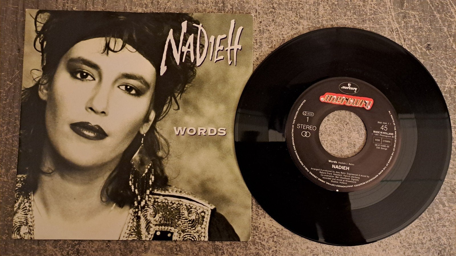 Nadieh  - words, Gebruikt, 7 inch, Pop, Fotohoes