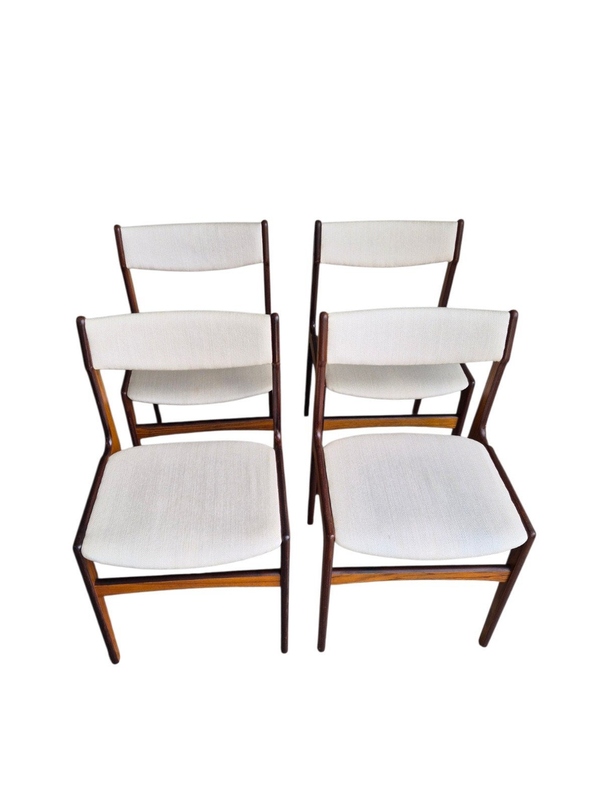4 x vintage Erik Buch stoel (setprijs), Huis en Inrichting, Stoelen, Ophalen, Gebruikt, Wit, Erik Buch