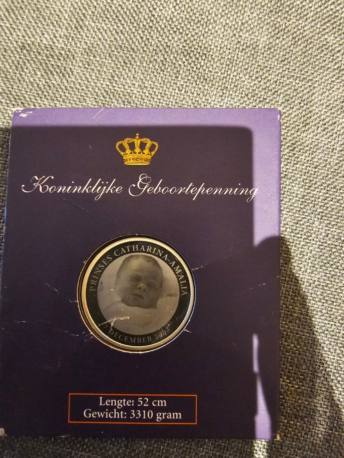 Koninklijke Geboortepenning Prinses Catharina-Amalia Zilver, Postzegels en Munten, Ophalen of Verzenden, Zilver, Nederland
