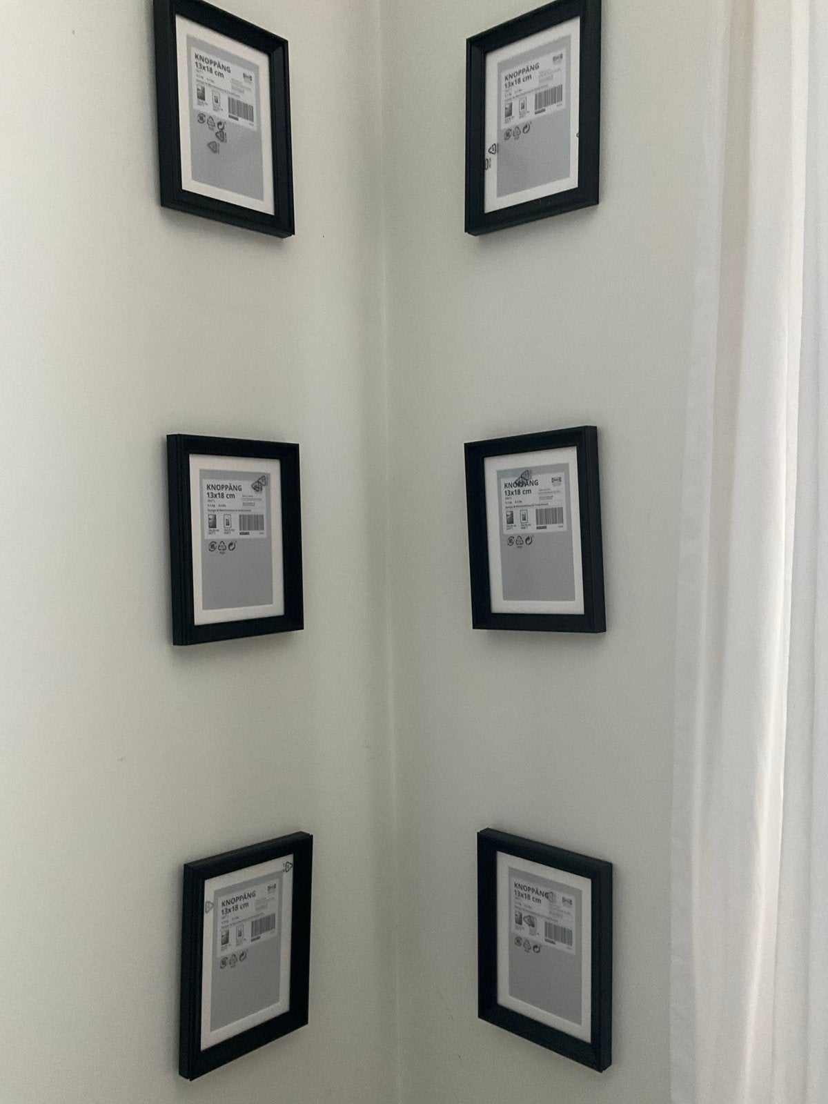 Zes zwarte IKEA KNOXPPÅNG fotolijsten 13x18 cm, Ophalen of Verzenden, Zo goed als nieuw, Fotolijst, Hout