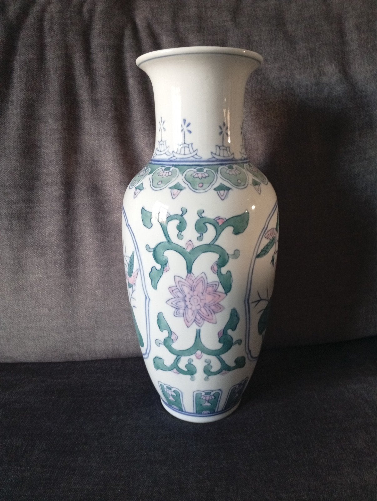 Vintage Chinese vaas met bloemen en vogels, Antiek en Kunst, Ophalen of Verzenden
