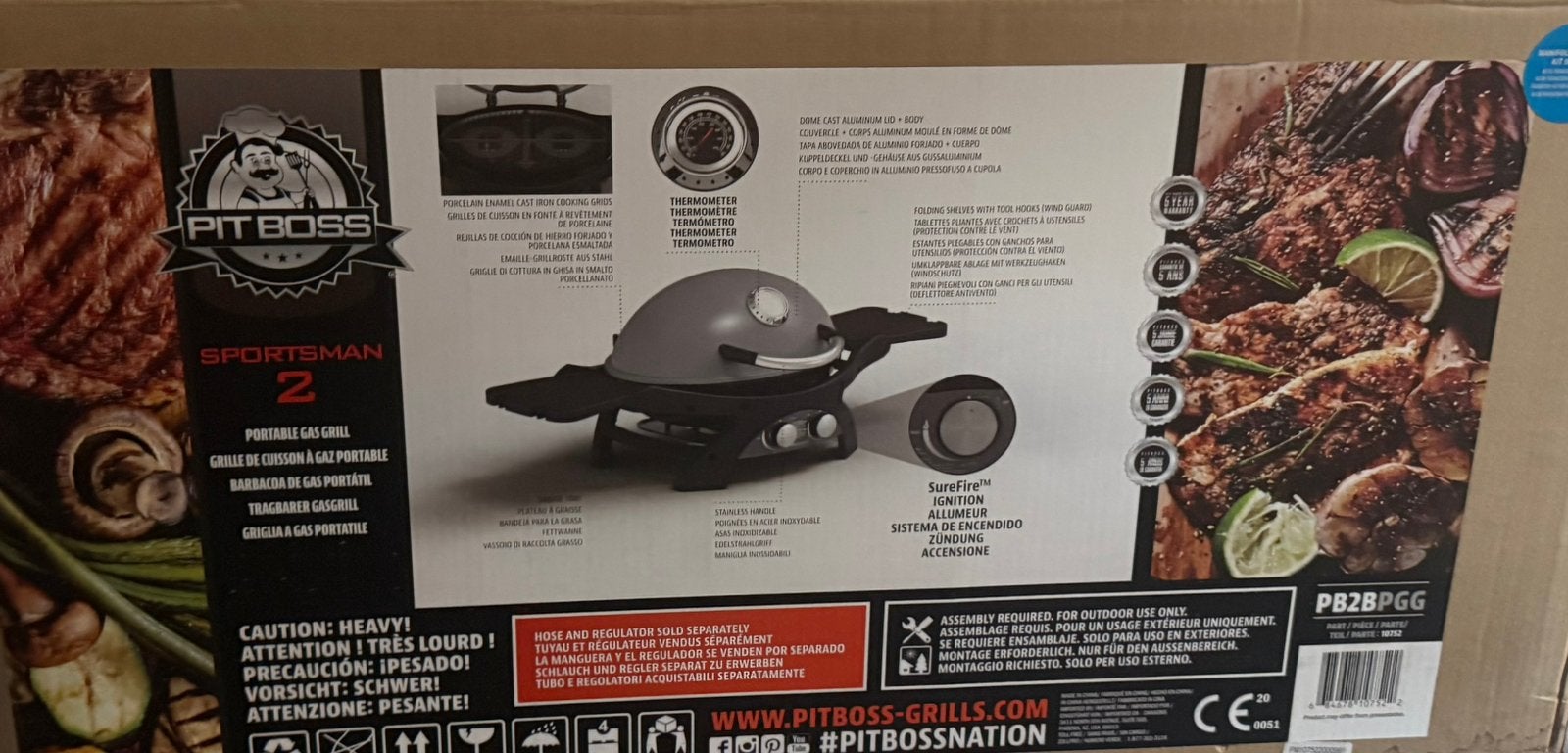 Pitt Boss Sportsman 2 gas BBQ staal grijs nieuw in doos, Ophalen of Verzenden, Nieuw