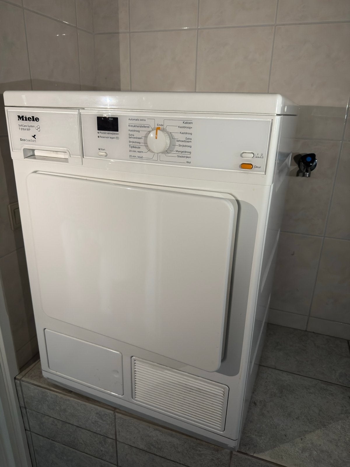 Miele T 8164 WP EcoComfort SoftCare System wasdroger, Ophalen, 6 tot 8 kg, Gebruikt, 85 tot 90 cm