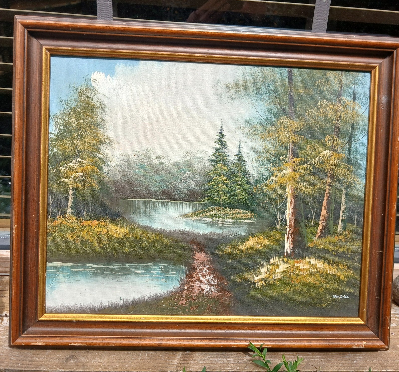 Schilderij van Van Dael: Boslandschap met water, Antiek en Kunst, Kunst | Schilderijen | Klassiek, Ophalen of Verzenden