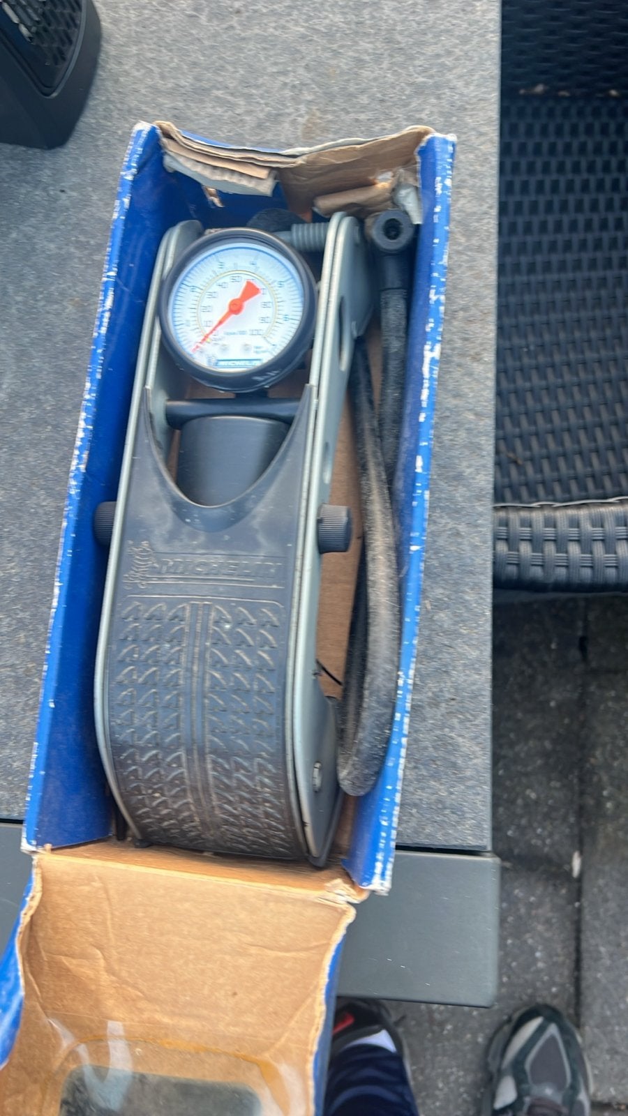 Michelin Pomp SX Voetpomp met Drukmeter, Ophalen of Verzenden, Drukmeter, Gebruikt