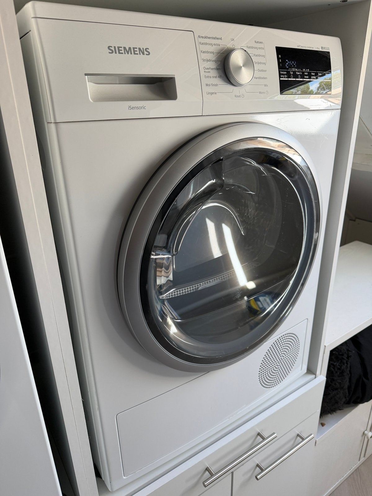 Siemens IQ500 warmtepompdroger, Ophalen, 6 tot 8 kg, Gebruikt, Minder dan 85 cm