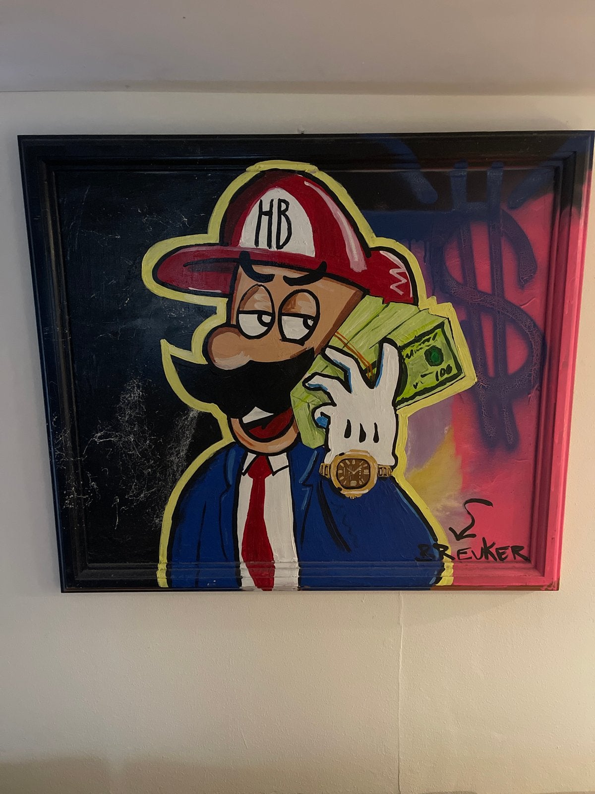 Uniek Mario Bros. kunstwerk van Hans Breuker, Ophalen of Verzenden