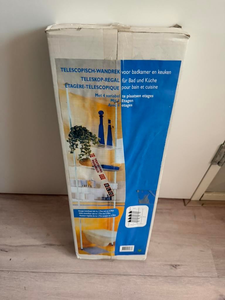 Telescopische wandrek voor badkamer en keuken NIEUW!!, Huis en Inrichting, Ophalen, Minder dan 50 cm, Overige typen, Zo goed als nieuw