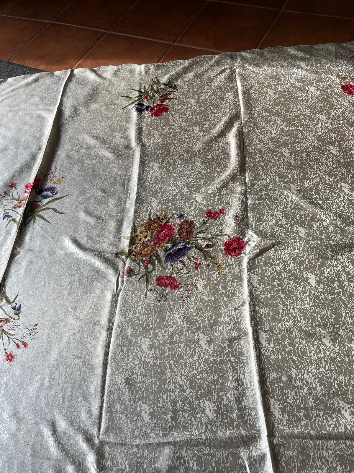 Vintage Tafelkleed met Bloemenprint - 270x170 cm, Overige materialen, Geweven, Nieuw, Ophalen of Verzenden