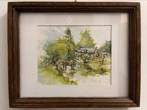 Aquarel Rotte Rinus Blomsteel Rotterdam Lansingerland Lijst, Ophalen of Verzenden