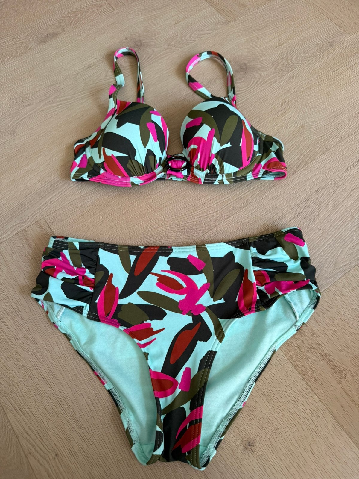 Blauw, roze bikini Maat 36, Ophalen of Verzenden, Zo goed als nieuw, Blauw, Bikini