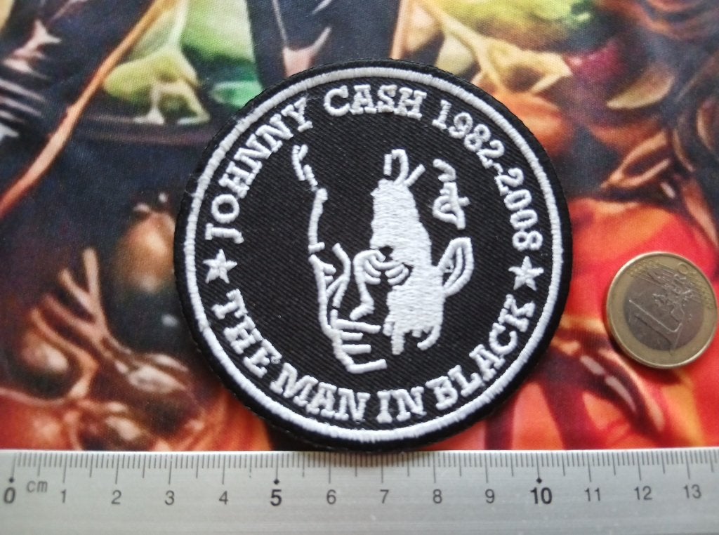Johnny Cash  leuke  the man in black 1982-2002 patch c109, Verzenden, Nieuw, Kleding