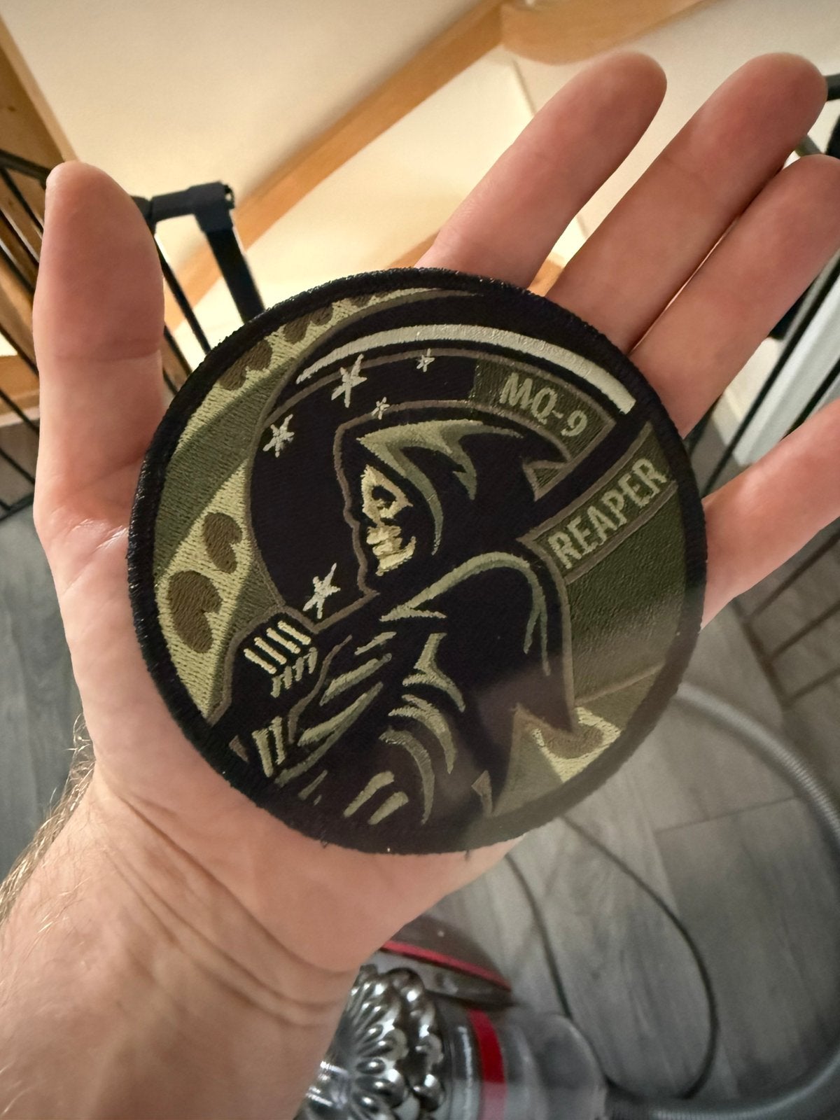 Reaper patch velcro, Ophalen of Verzenden, Luchtmacht, Nederland, Embleem of Badge