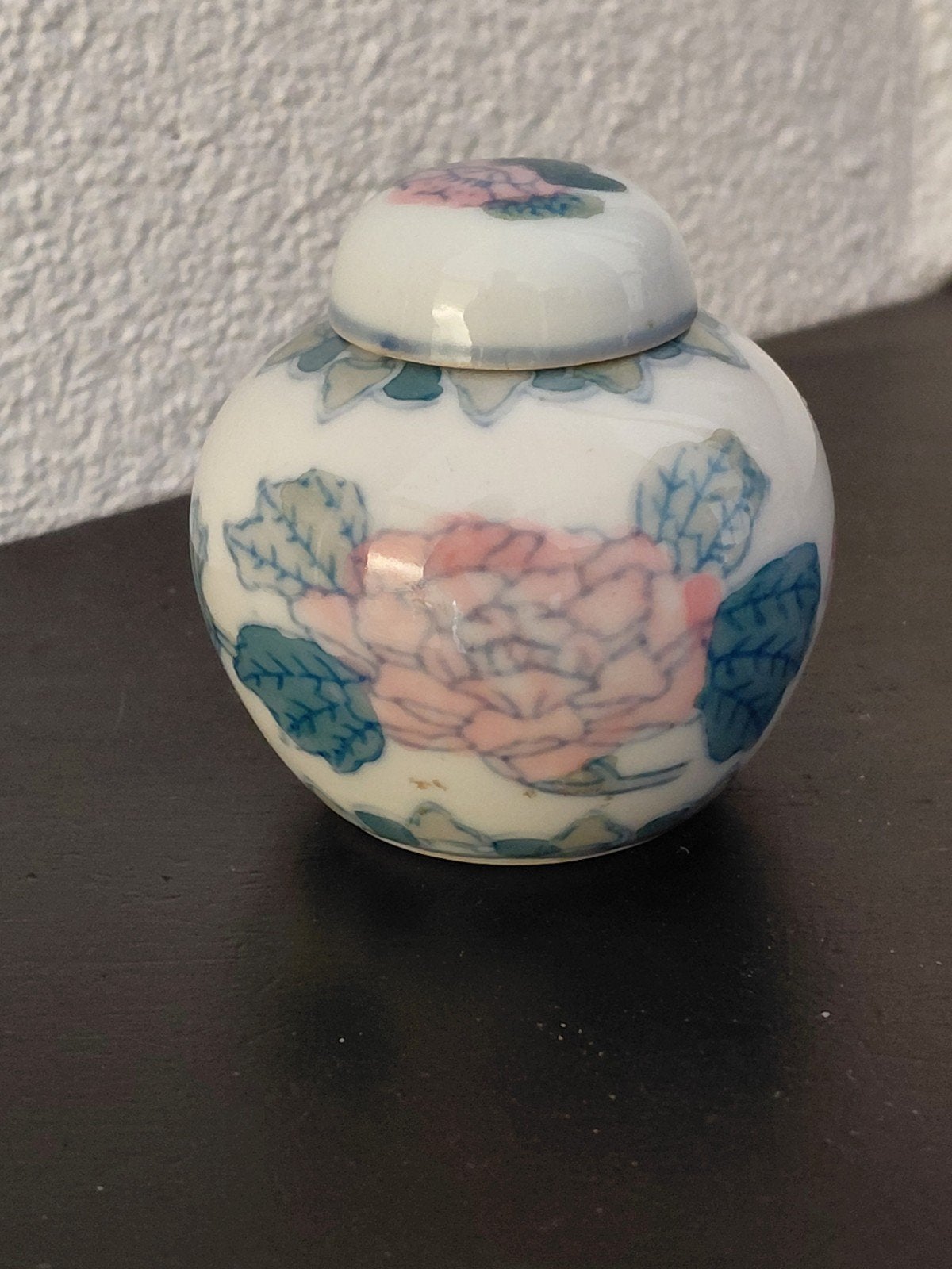 Mini Chinees porseleinen gemberpotje met bloemmotief, Ophalen of Verzenden