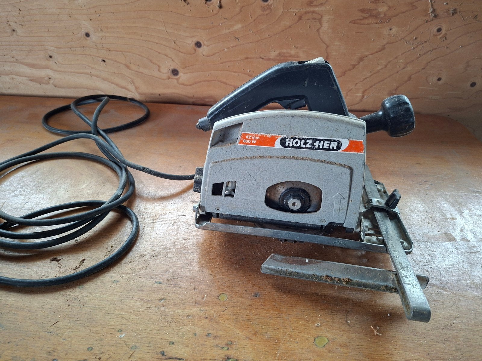 holzher  42mm invlzaag met geleider, 600 tot 1200 watt, Ophalen of Verzenden, Zo goed als nieuw, 30 tot 70 mm